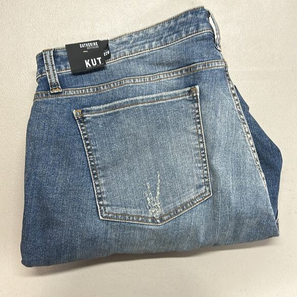Kut from the Kloth Catherine Blue Jeans High Waist Distressed Boyfriend Pant NWT - Picture 3 of 6